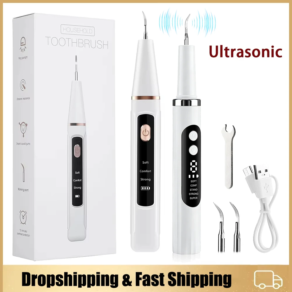 

Ultrasonic Tooth Cleaner Plaque Calculus Remover Electric Dental Scaler For Teeth Cleaning Stain Whitening Tartar Removal Tools