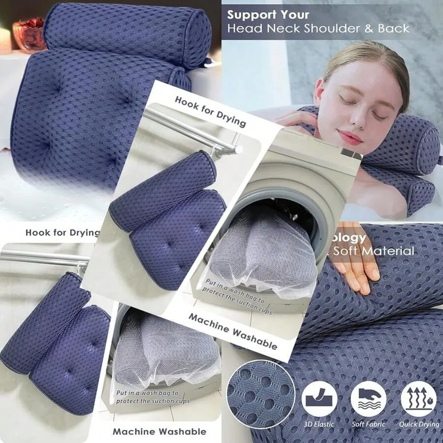

Luxury Bath Pillows For Tub Bath Pillow Bathtub Pillows For Head And Neck Support Bath Cushion Made From Soft Spacer Mesh Mater
