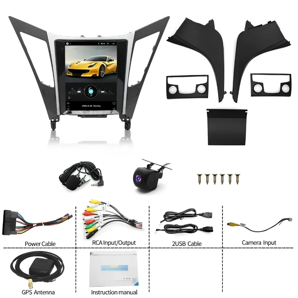 For 2011-2015 Hyundai Sonata 8th Generation Android 13 In-Car Navigation System 9.7-in Built-in with CarPlay+Android Auto/2+32G