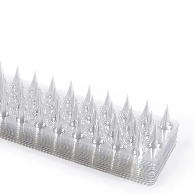 Plástico transparente Spikes Repeller, gato repelente, Anti pombo, anti-pássaro, controle de esquilo, cercas de jardim, 10 pcs, 20 pcs, 30pcs