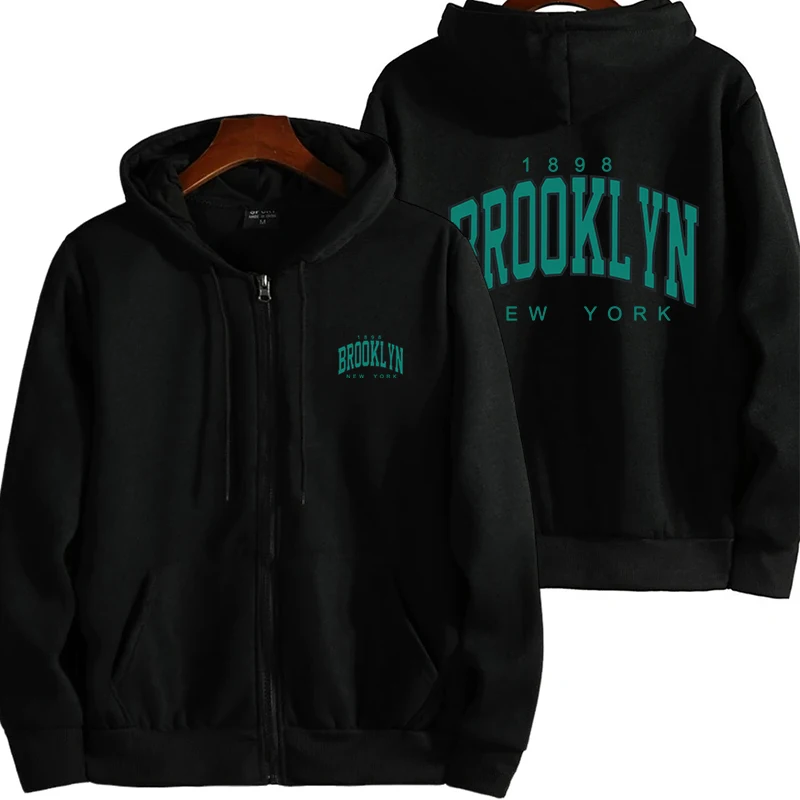 

Brooklyn Printing Men's Hoodie Outerwear Hot Sales Zipper Hooded Tops Sports Jogging Cost Casual Mens Sweatshirt Clothing 2025