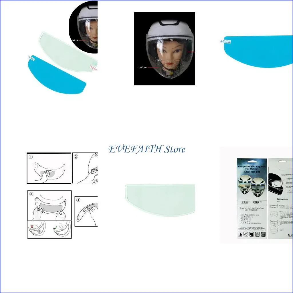 

124B Helmet Clear Anti-rain Anti-fog Film Universal Lens Film For Motorcycle Safety
