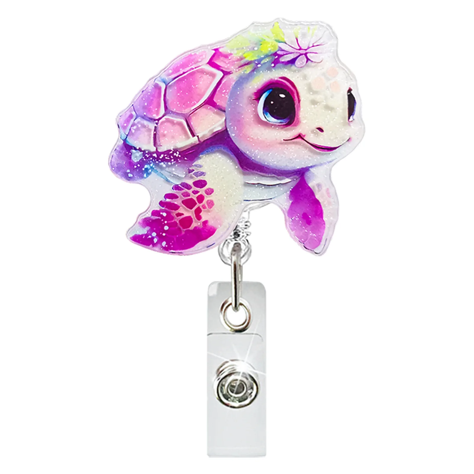 Badge Reel Colorful ID Badge Holder Rotating For Student School Staff Nurse
