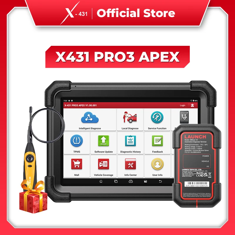 

X-431 PRO3 APEX LAUNCH Автомобильные диагностические инструменты OBD2 Диагностика сканера Автомобильное сканирование Автосконер Диагностика 2-летнего бесплатного обновления