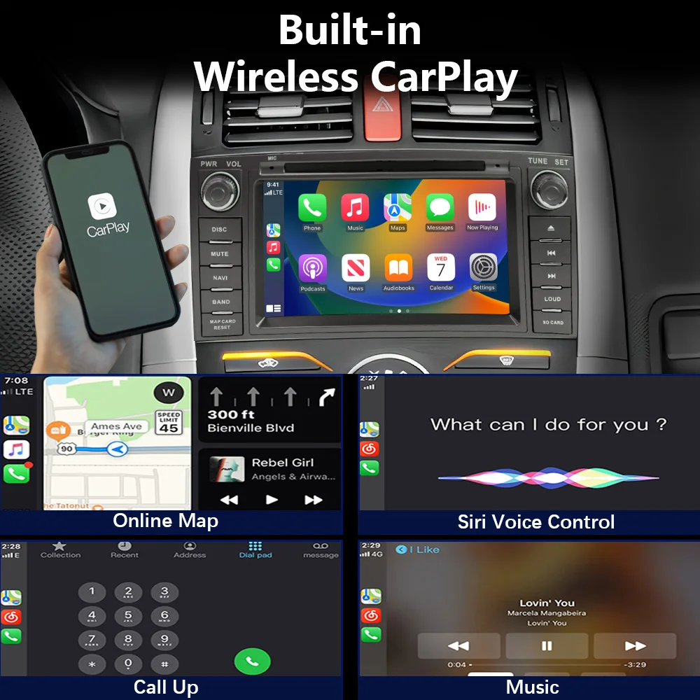 CHSTEK Android Car Radio For Toyota Auris E150 Corolla Levin 2006 2007-2012 Carplay Multimedia Stereo Navi GPS WIFI BT Head Unit