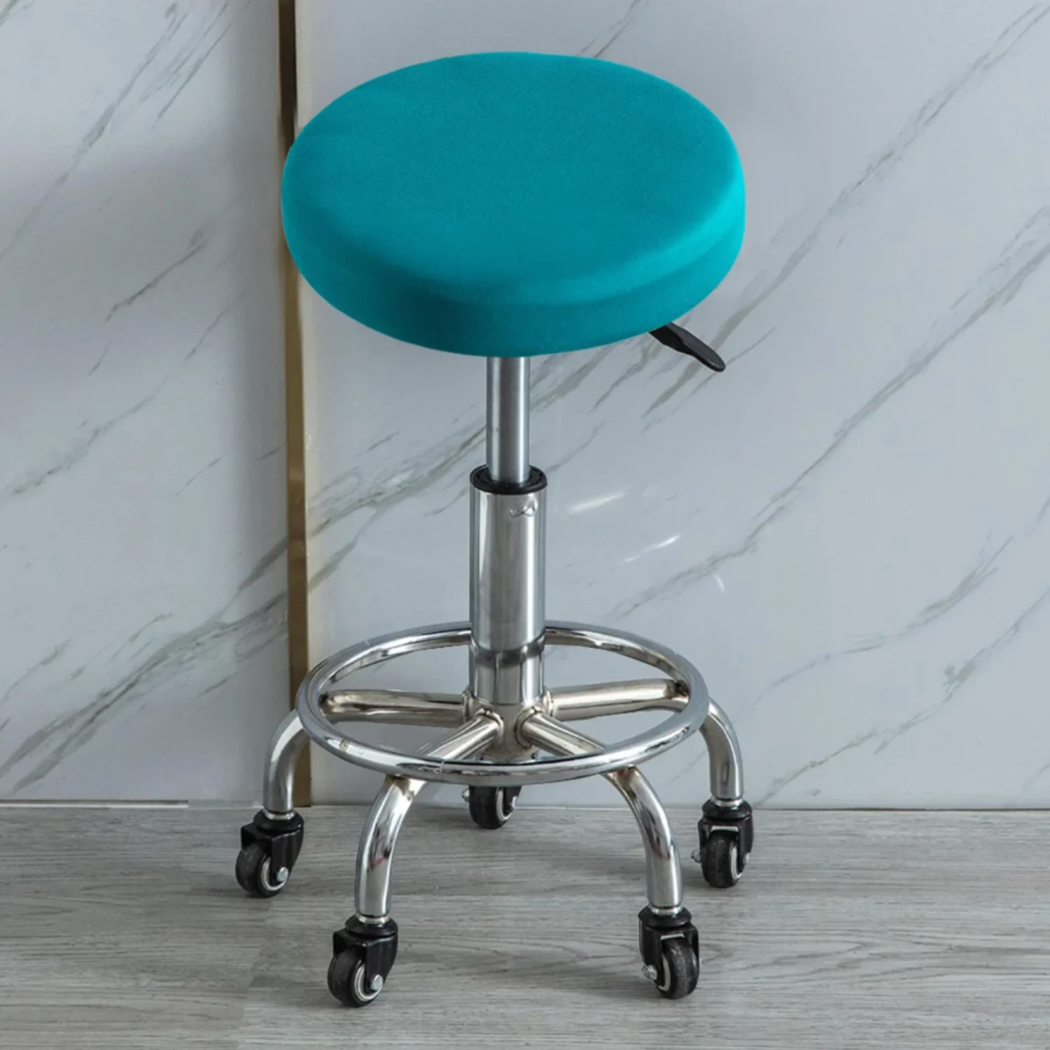 Round Chair Cover  Stool Cover Elastic Thickened Dining Chair Cover Solid Color  Chair Slipcover Stretchable 40-50cm