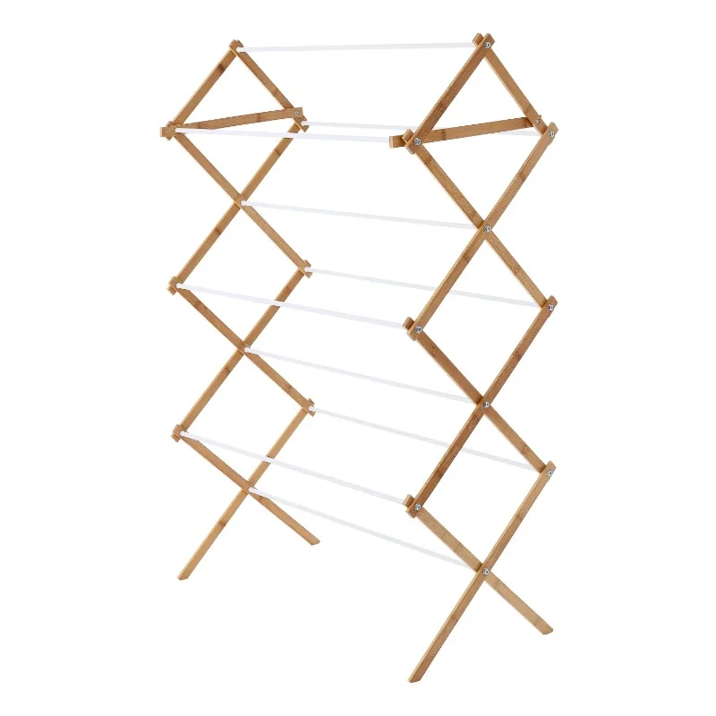 

Mainstays Space-Saving Collapsible Bamboo Laundry Drying Rack