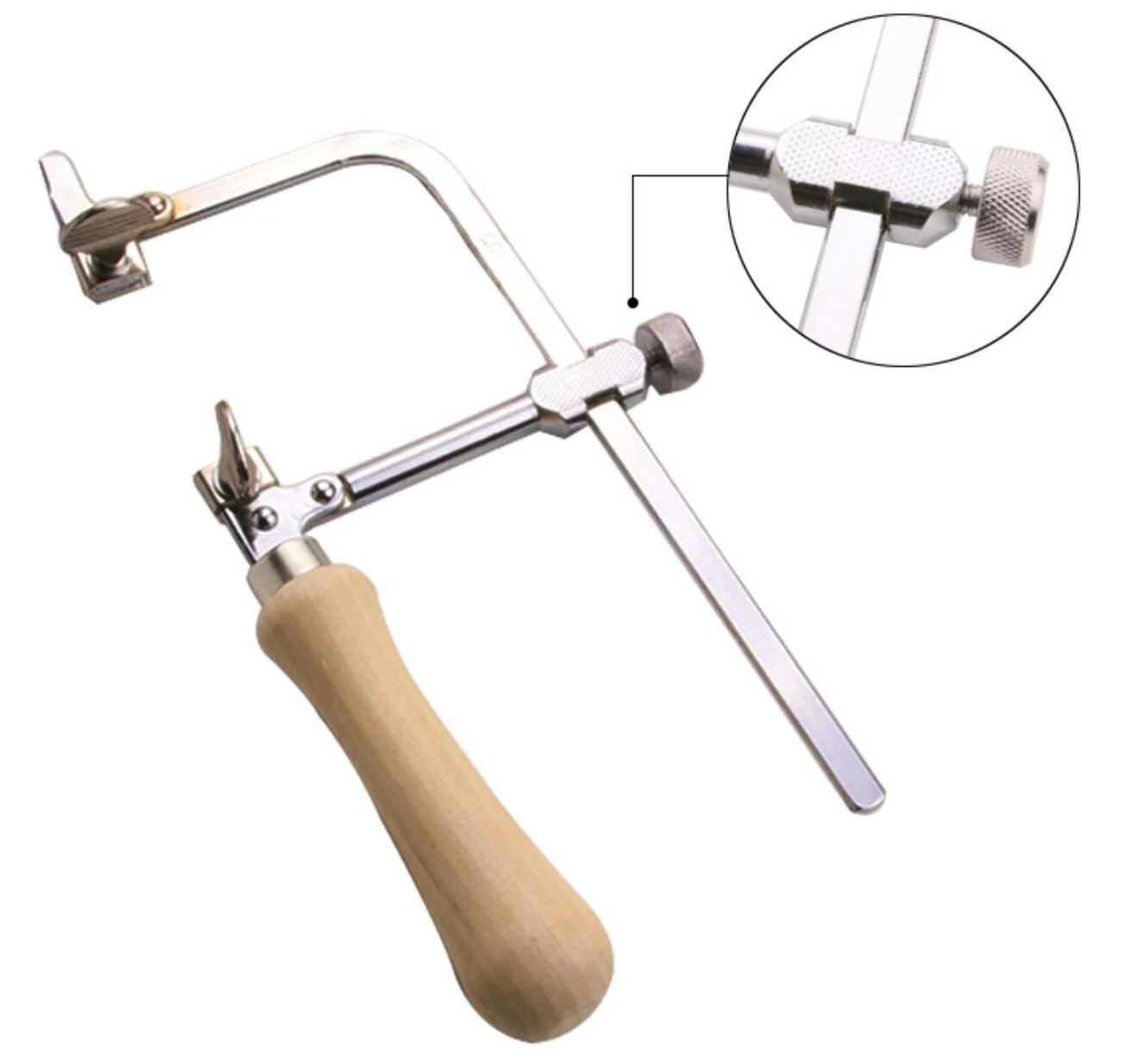 U-shape Saw Bow With Wooden Handle Fixed Adjustable Jewelry Saw Frame Diy Tools