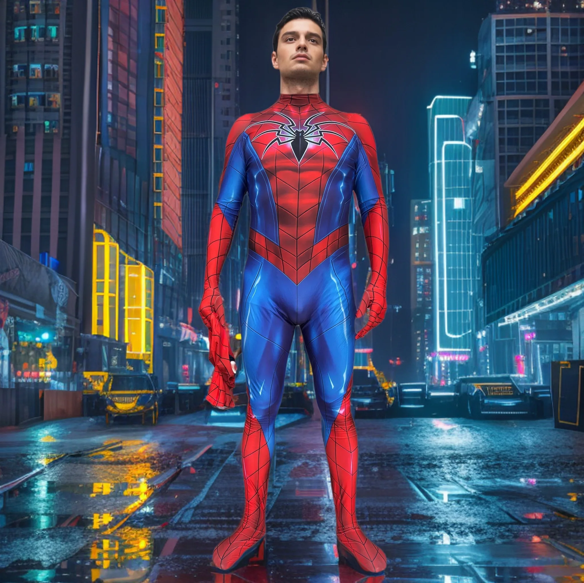 

Halloween Anime Ultimate Armor MK 4 Spider Superhero Cosplay Costume Man Bodysuit Zentai Full Suit Adult Jumpsuit-1