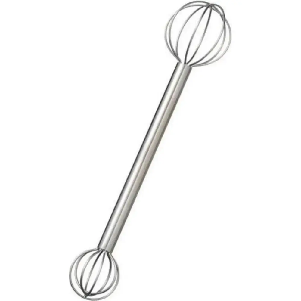Premium Double Head Mini Whisk Stainless Steel Lightweight Kitchen Whisk Easy Clean Durable Miso Handheld Blender Multi Purpose
