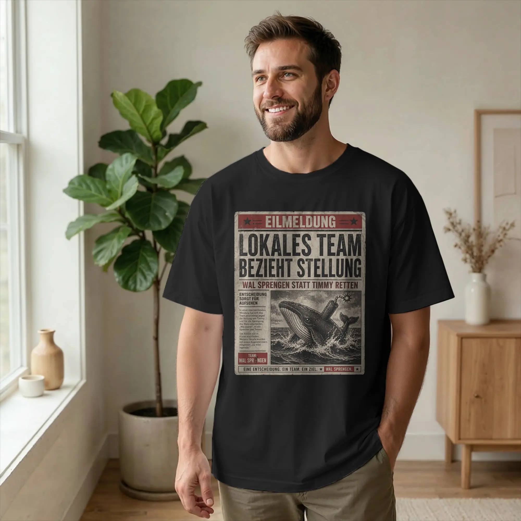Timmy Hope Humpback Whale T-Shirt für Herren, reine Baumwolle, Vintage-T-Shirts, Rundhalsausschnitt, Team-Wal-T-Shirts, kurzärmelig, Merchandise, Geschenkidee