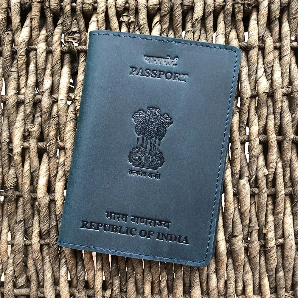 Genuine Leather Personalised Passport Cover India best Crazy Horse Passport Holder India Size Photo Case for Passport