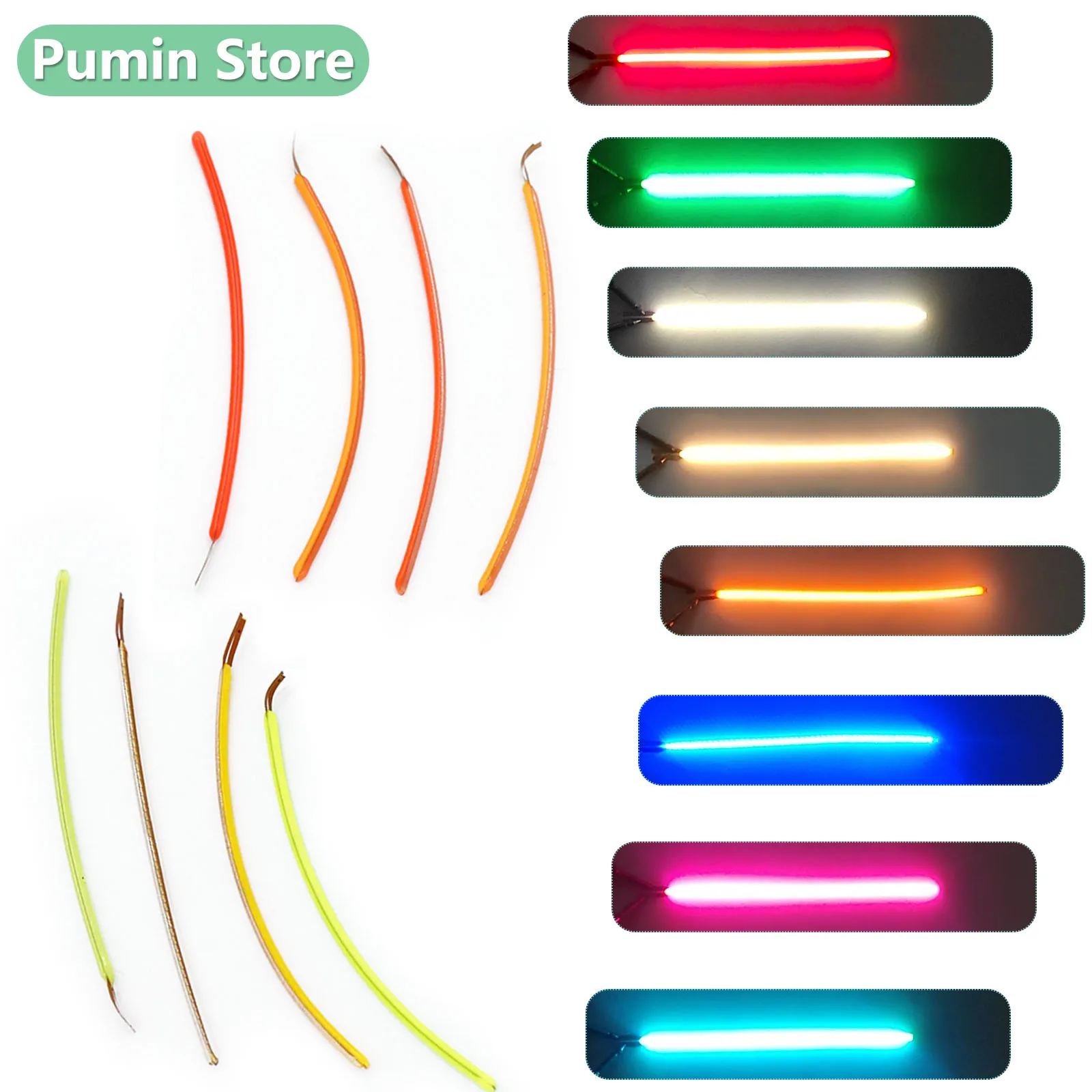 1/2/3/5/10pcs LED Flexible DC3V 80mm Edison Bulb Flexible Filament Red Green Ice/Blue Warm White Party Light Source Decoration