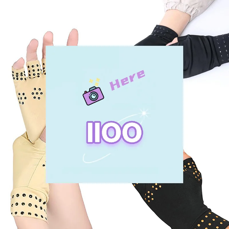 【IIOO】1Pair Magnetic Gloves Men Women Arthritis Compression Finger Support Therapy Joint Pressure Non-slip Gloves