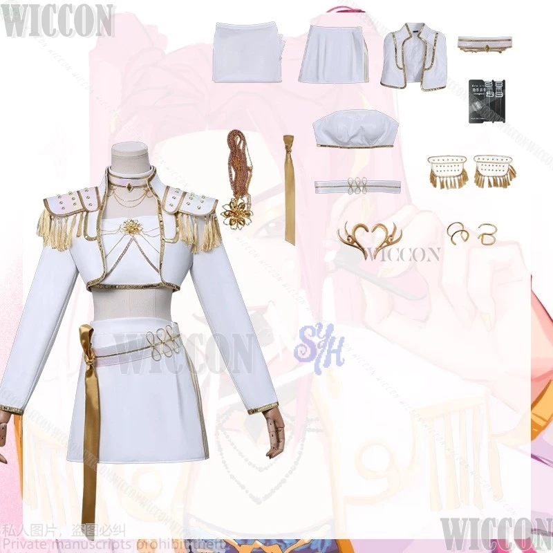 

Аниме Kpop Demon Косплей Mira Huntrix WHAT IT SOUNDS LIKE Сценическая форма Белый Корея Идол Сексуальное платье Хэллоуин 코스프레 Comic Con Cos