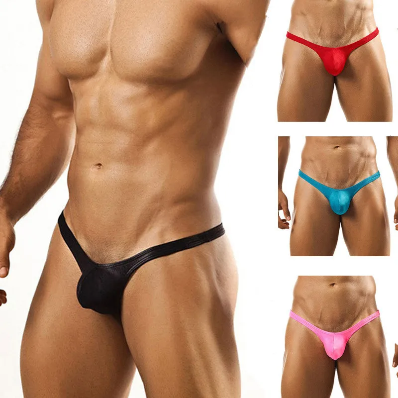 

Mens Sexy U-convex Solid Male Sexy Low-waist For Lingerie Thong Gay Sissy Pouch Briefs Breathable Underwear Quick Dry Underpants