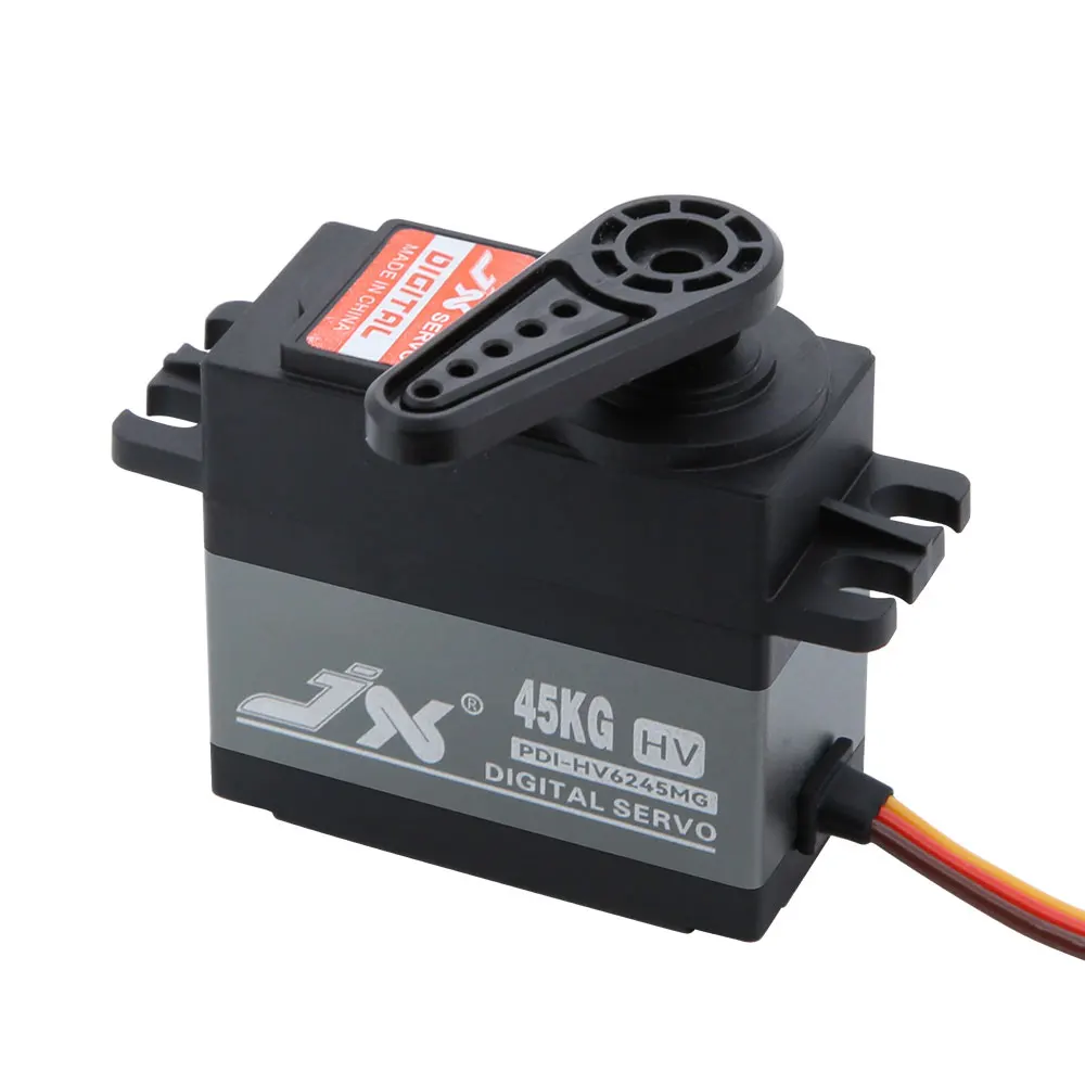 เซอร์โว Jx Pdi-Hv6245Mg 45 กก. HV แรงดันสูง เซอร์โวดิจิตอล เกียร์โลหะ สำหรับรถบังคับ เครื่องบิน โดรน หุ่นยนต์