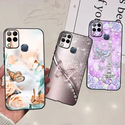For Infinix Hot 11 G37 4G Case Cover Soft TPU Black Silicone Funda for Infinix Hot11 G37 Infinix X689F Fashion Pattern Bumper