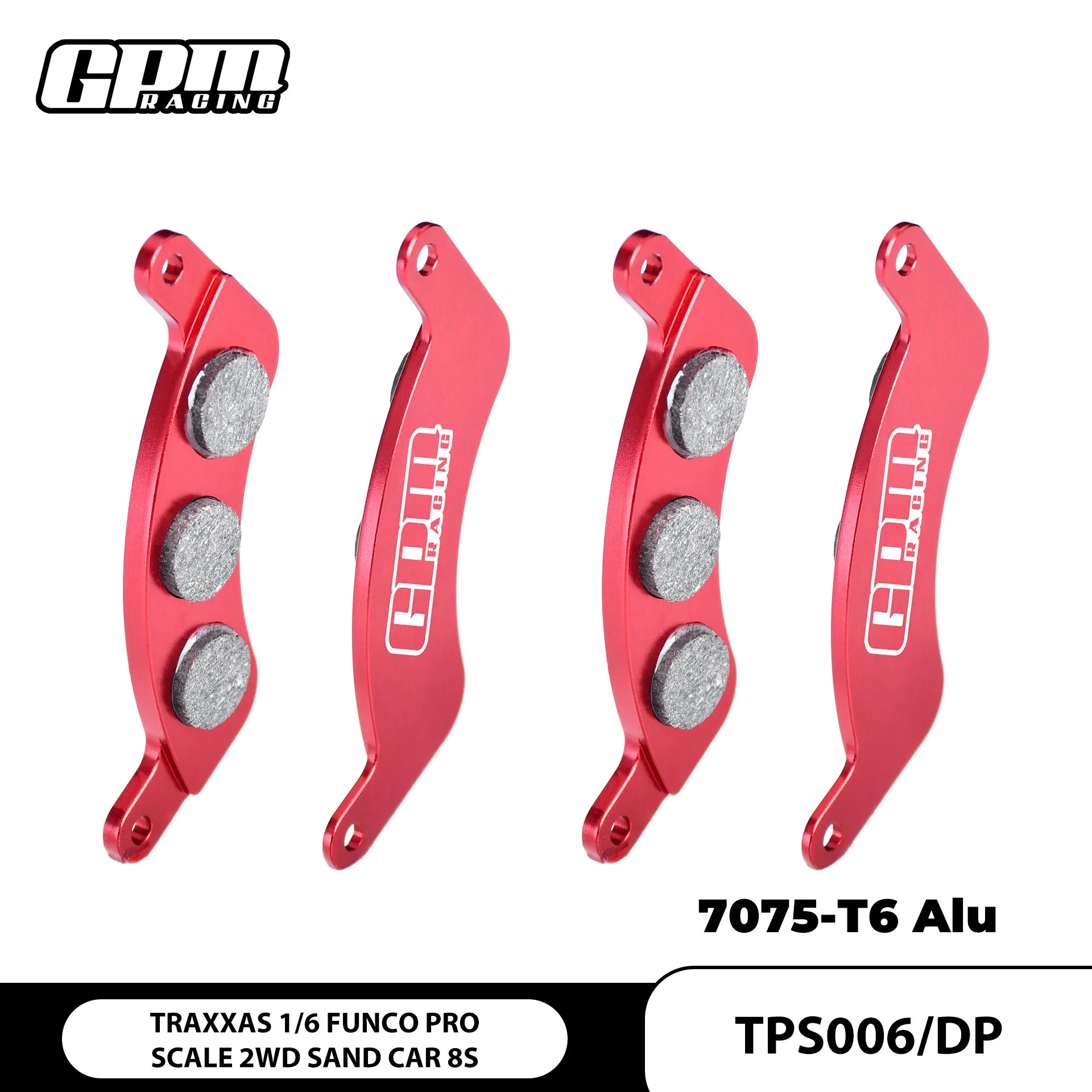 HR TRAXXAS 1/6 Pro Scale 2WD 7075 Aluminum Brake Caliper Pad 2pcs RC Sand Car Upgrade Parts Anodized Anti-Corrosion Dust Cover