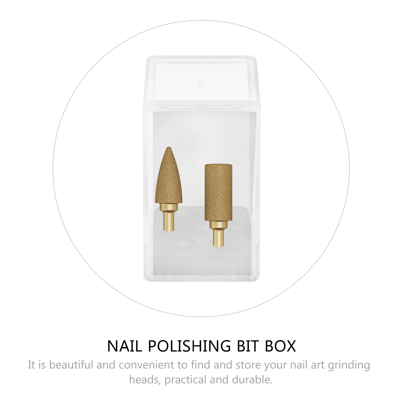 

3pcs Drill Bits Storage Box Art Bits Holder Manicure Tool Organizer Nail Grinding Heads Box Durable Plastic Nail Polish Bit