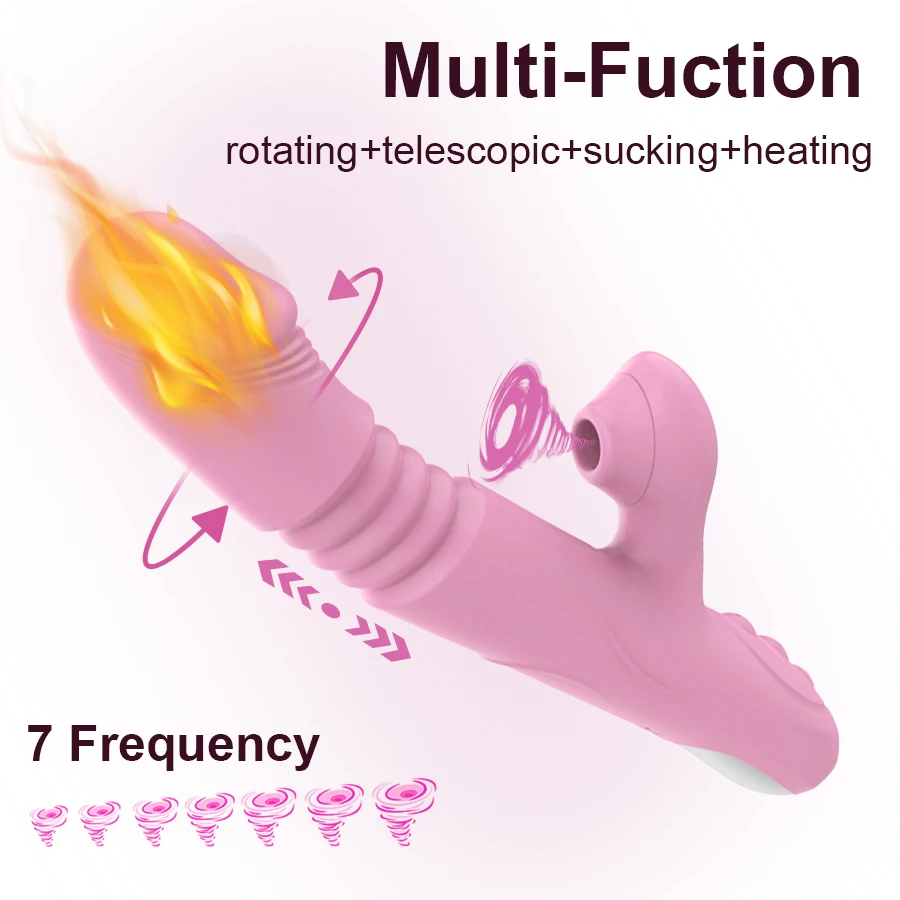 Heating Sex Toy Dildo Vibrator for Women Clitoral Sucking Stimulation G-spot Rotation Telescopic Massage Female Pleasure