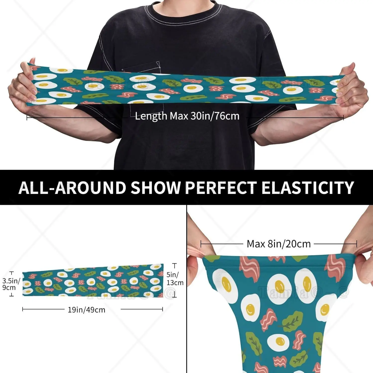 Cooling Arm Sleeves for Men Women Uv Protection Cartoon Bacon Omelette Print Tattoo Sleeves to Cover Arms Gardening  Compression