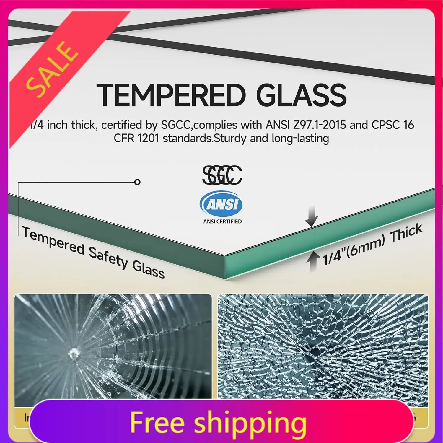 

Grid Pattern Sliding Shower Doors, 44-48 in W x 72 in H, 1/4 in(6mm) Tempered Glass, Black Semi-Frameless Shower Door with Alumi