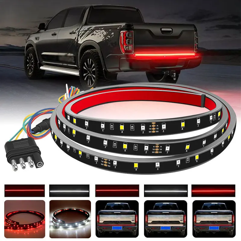 Pickup LED Light Strip 48-Inch Single-Row Tricolor Taillights Steering Rtreamer High-Light Brake Taillights Warning