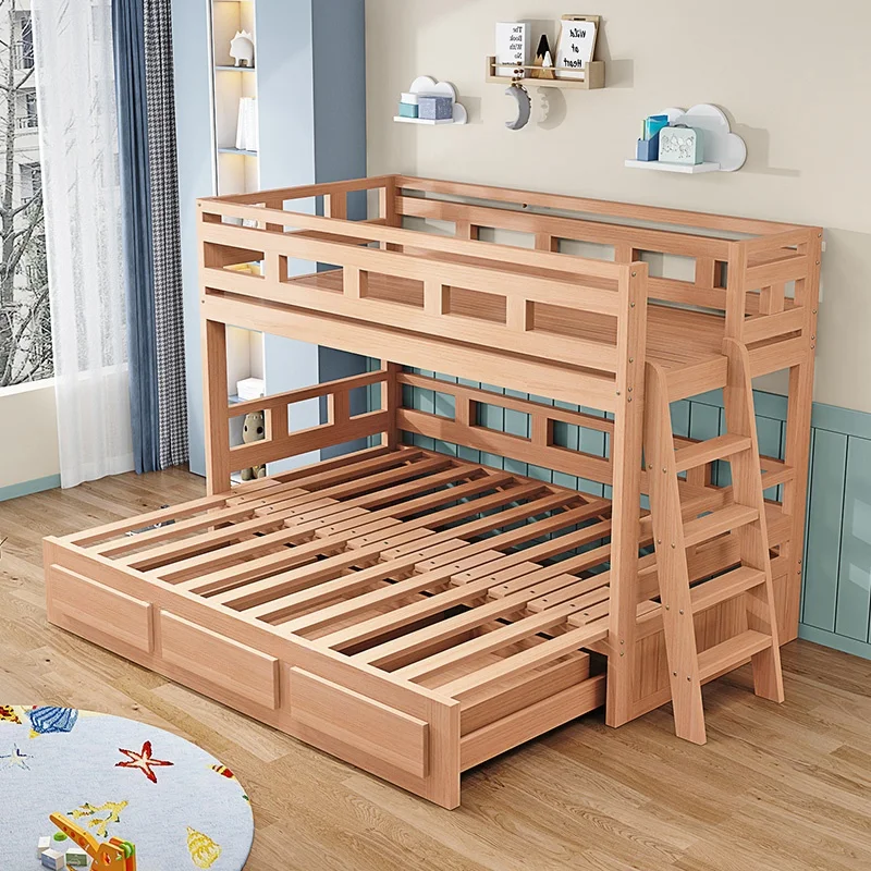 

Выдвижные высокие и низкие кровати из массива дерева, телескопические двухтактные кровати из бука, сосны, красного ореха.