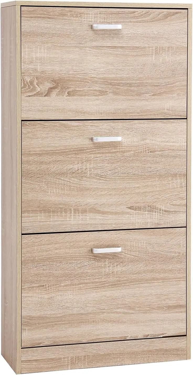 Zapatero con 3 Niveles Ajustables, para Entrada, Pasillo, Sala de estar, Dormitorio, 60x24x120 cm