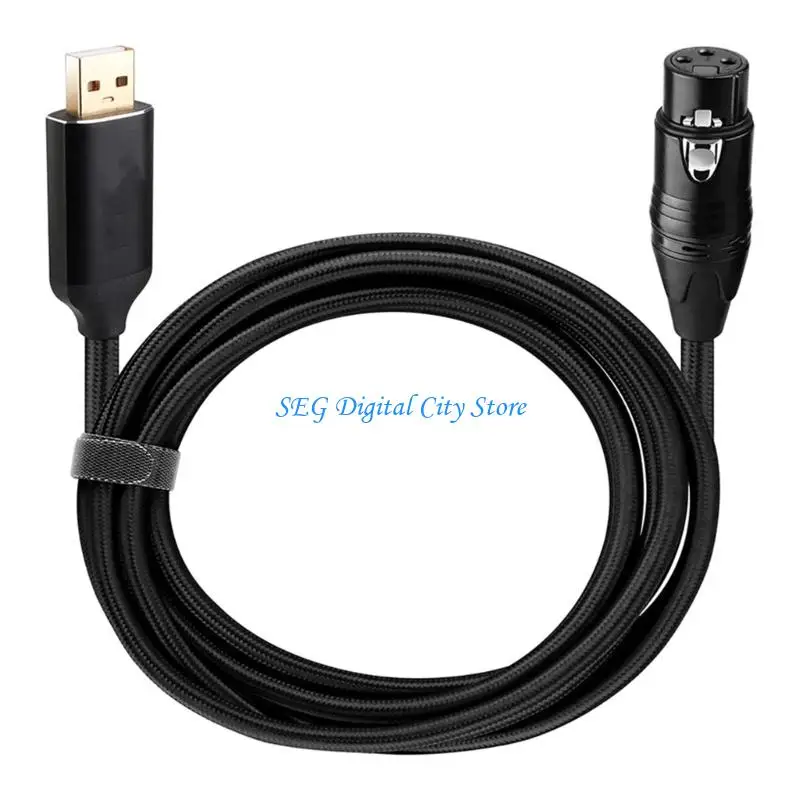 U75B USB to 3Pin Female Microphone Cable for Dynamic Condenser Mics and Recording Plug and for Play