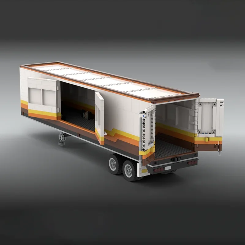 Moc Building Block DRY-VAN Trailer for Semi Trucks Model Technology Brick DIY Assembly Urban Truck Model Toy Construction Gift