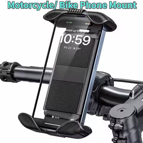 Motorcycle Phone Mount, Bike Phone Holder for Bicycle, Secure Motorcycle Handlebar Phone Mount with All Cell Phones