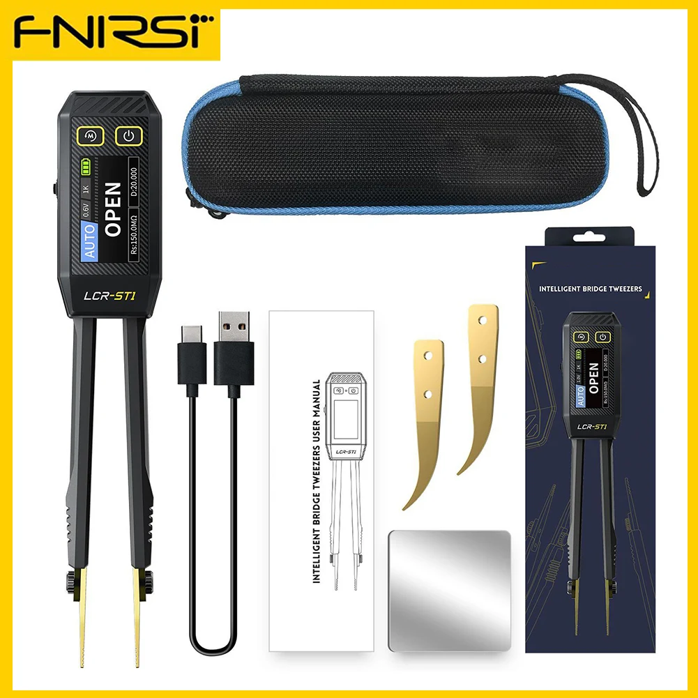 

FNIRSI LCR-ST1 Mini Smart Tweezer LCR ESR Tester Resistance Capacitance Inductance Continuity Diode Test Measurement Part New