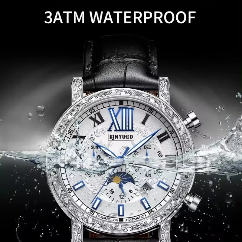 Movement Mechanical Automatic Men Wrist With Winding Watches Watch Tourbillon Skeleton Man Winner Luminous Calendar Waterproof