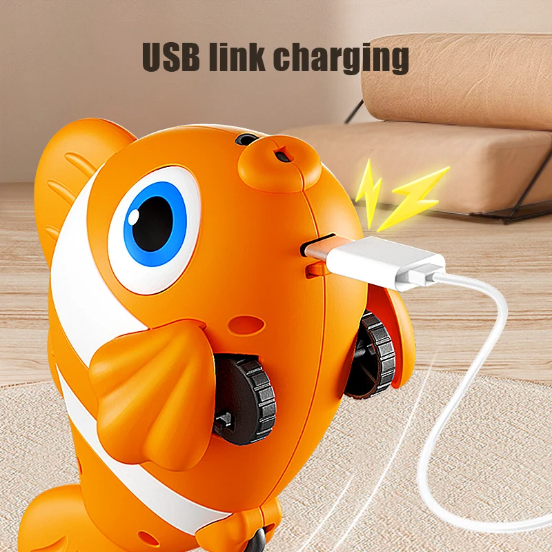 Robô eletrônico peixe rastejando para bebê em movimento dança brinquedo para animais de estimação menina jogo interativo desenvolvimento educação crianças presentes de 3 anos