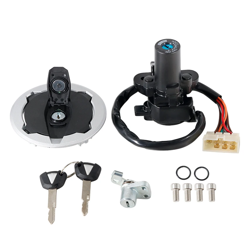 Motorcycle Ignition Switch Seat Lock Key Fuel Gas Cap Set Fits for Kawasaki Versys-X 300 ABS KLE300 250 KLE250 OEM: 27048-5139