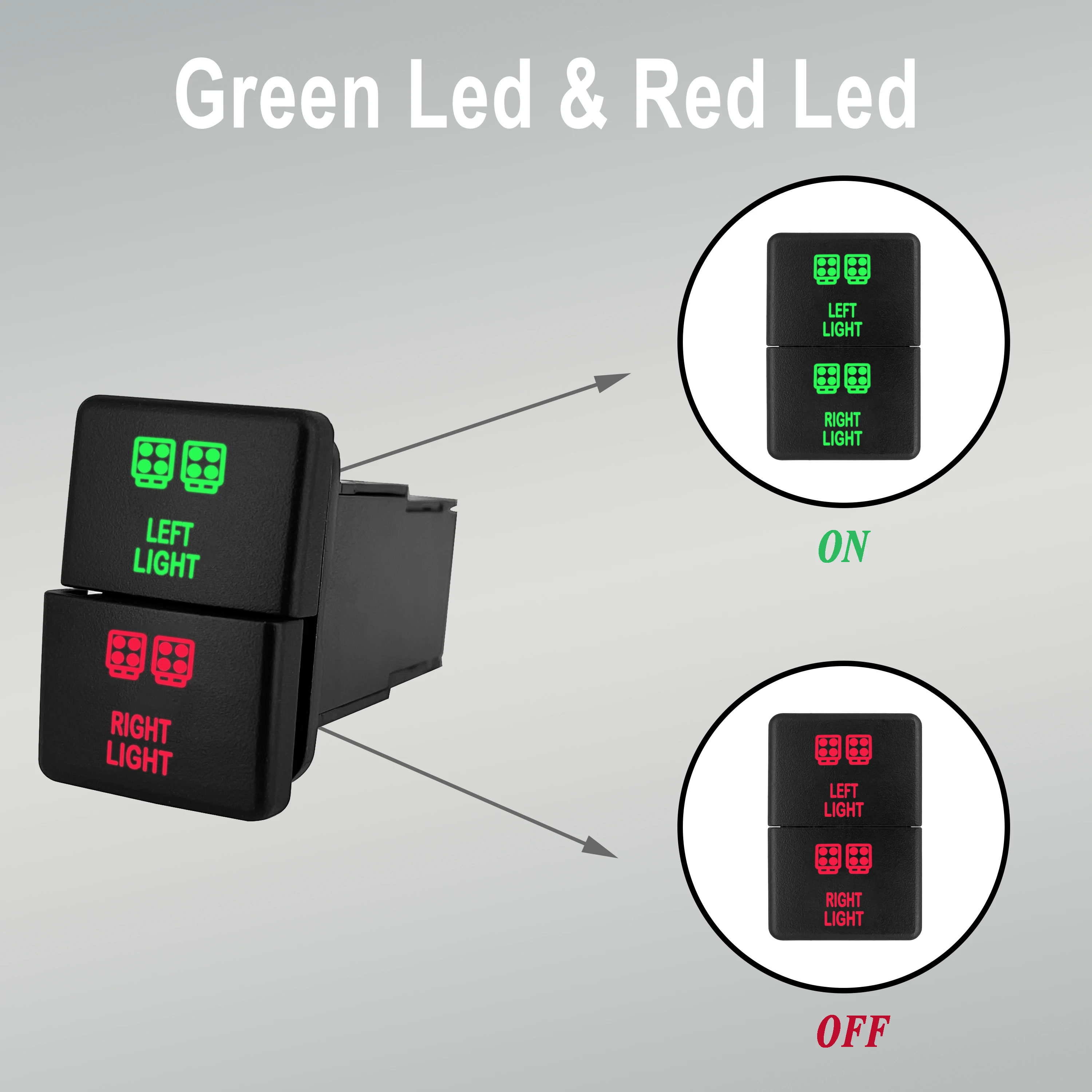 12V Dual Push Button Switch LEFT & Right Lights with Cable Connector for Toyota Prado 150 200 Landcruiser HiAce Car Accessories