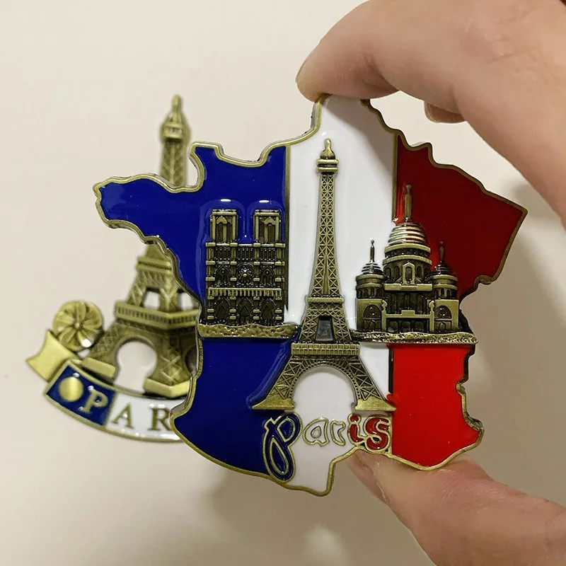 Eiffel Tower France 3D Fridge Magnets Ornament Metal Refrigerator Magnets Sticker Souvenirs Collection Gift Home Decoration