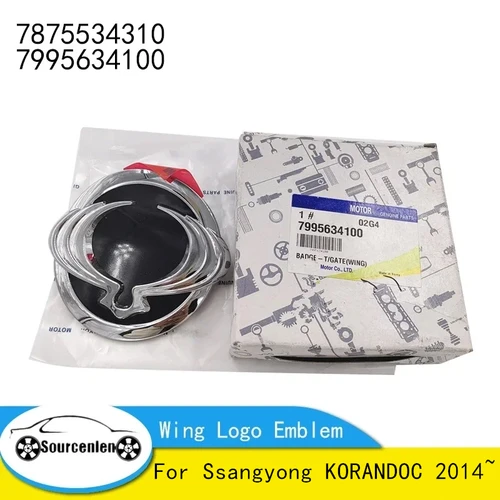 Emblema de logotipo de ala 7875534310 auténtico para Ssangyong KORANDOC, 2014 ~ 7995634100