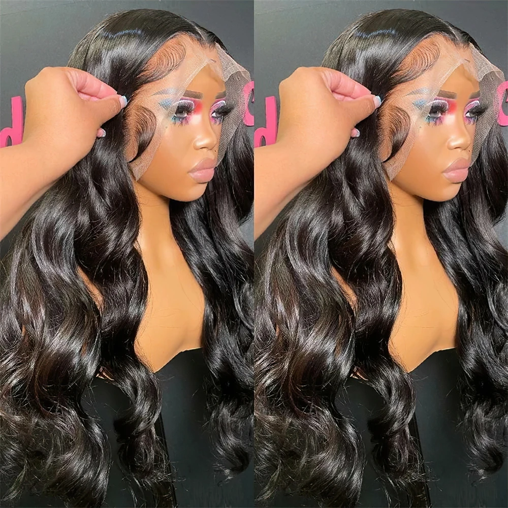 Perruque Lace Front Wig sans colle naturelle, cheveux humains, HD, Body Wave, densité 250, 6x6, 13x6, 30 pouces