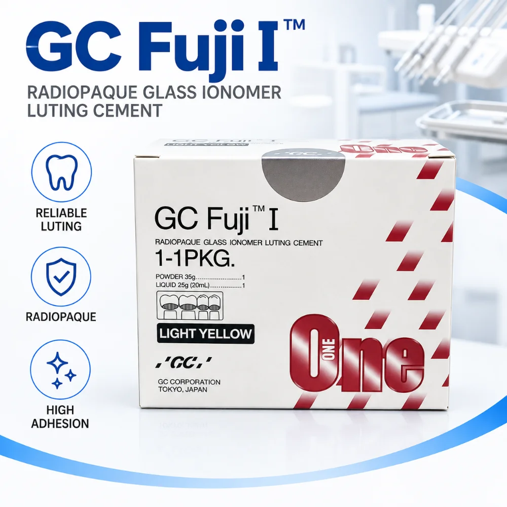 GC Fuji I Fluoride Releasing Self-Cure Glass Ionomer Dental Luting Cement for Crowns Bridges Inlays 35g+25g Kit