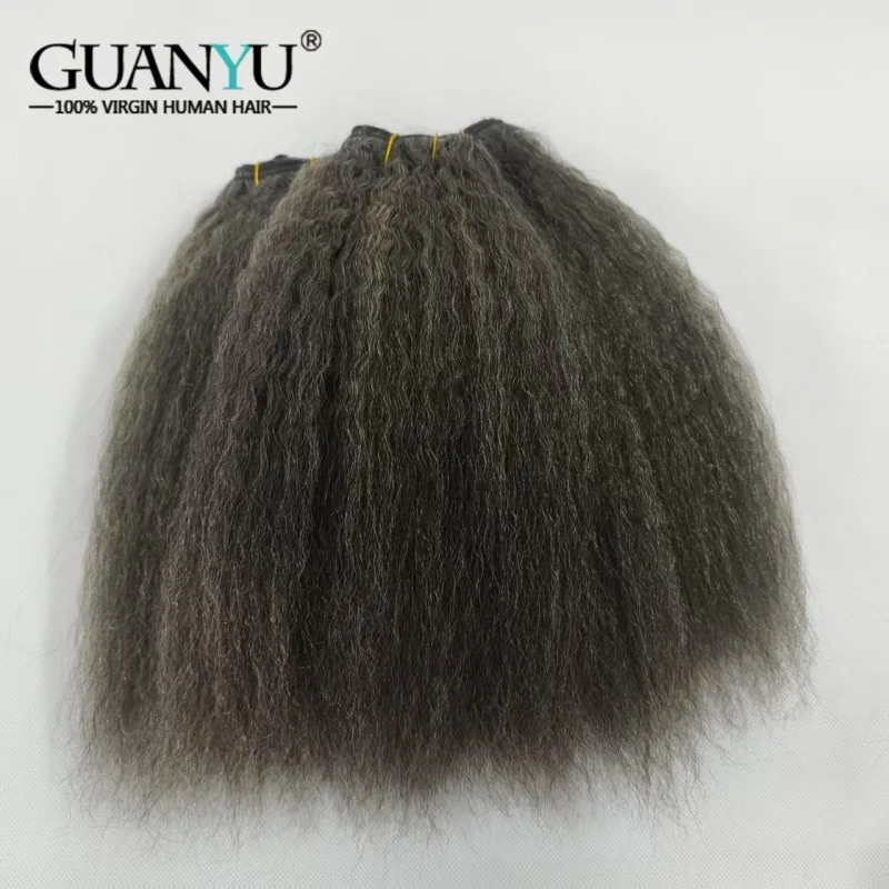 Black And Gray Color Highlighted Hair Bundles Extensions 3/4 Bundle Kinky Straight Ombre 100% Human Hair Weave With Highlights