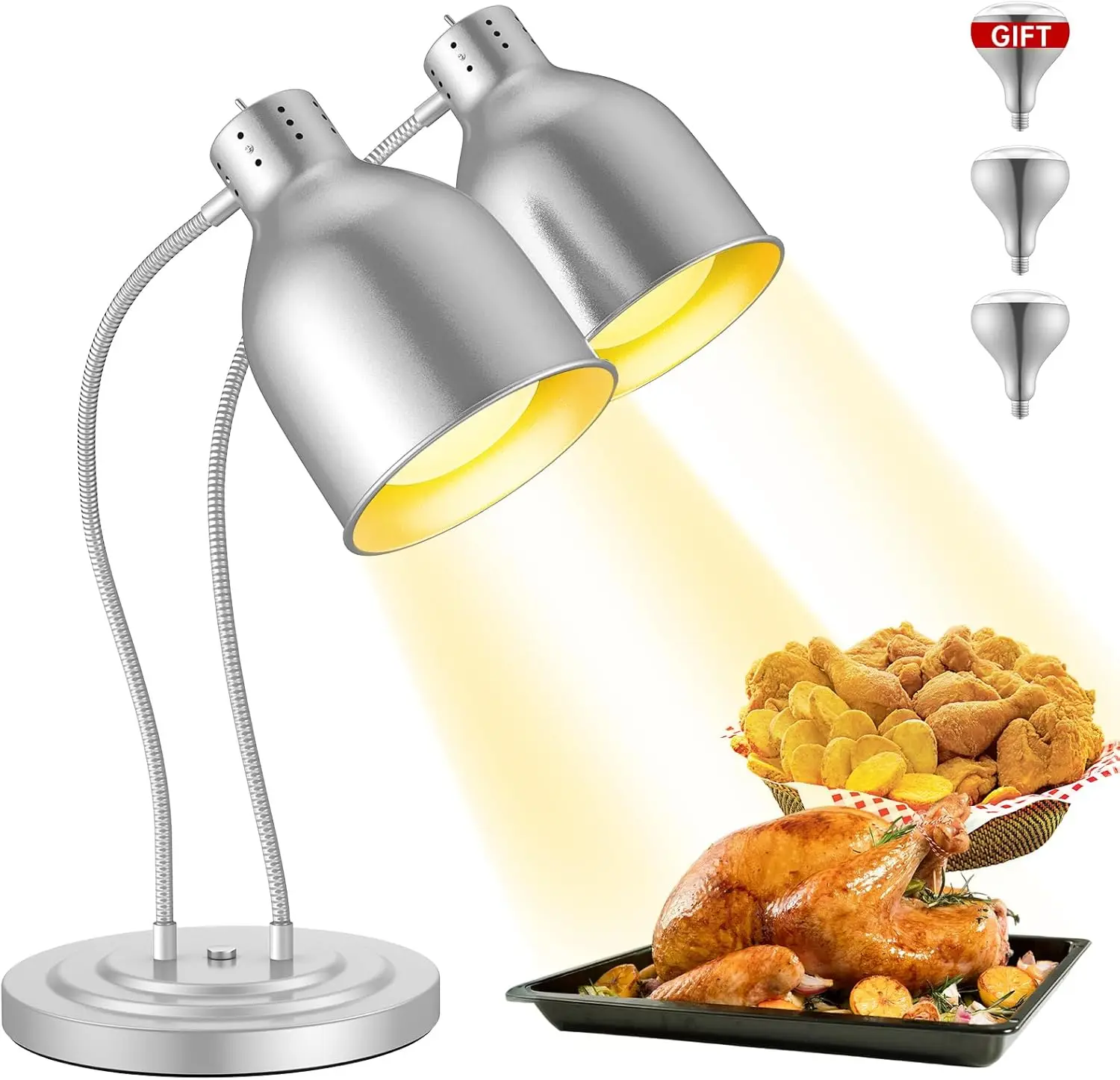 

500W Commercial Food Warmer Lamp, Rapid Heating for Buffet, Parties, Restaurant, Kitchen