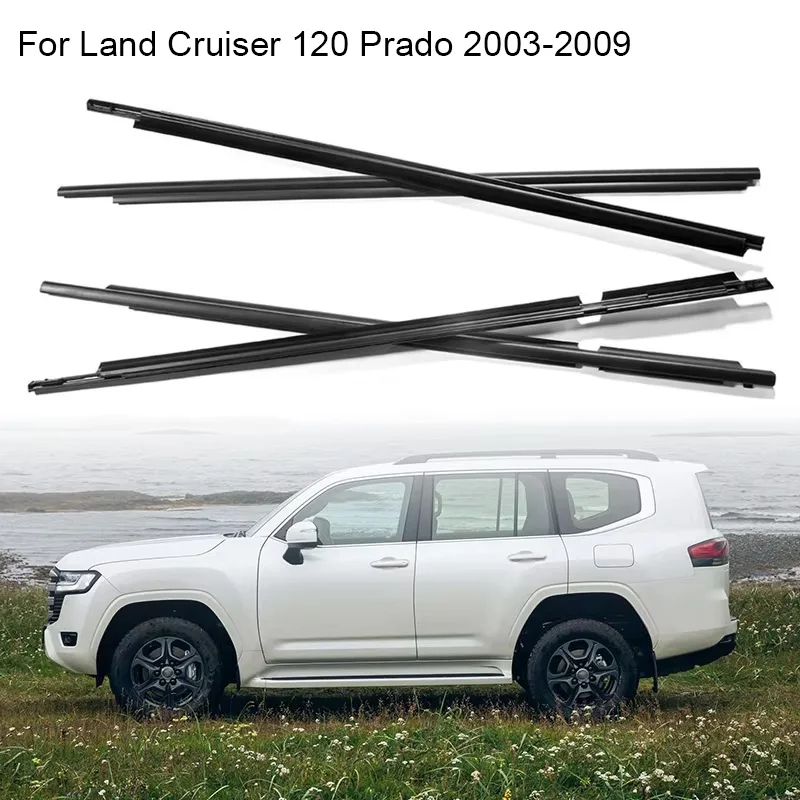 4Pcs Window Rubber Trim For Toyota Land Cruiser 120 Prado 2003-2009 for Lexus GX470 Weatherstrip Seal 75711‑60061