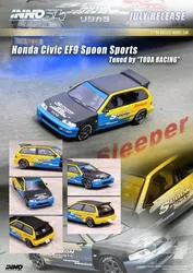 INNO 1:64 HONDA CIVIC EF9 toda racing Collection of die-cast alloy car model ornaments