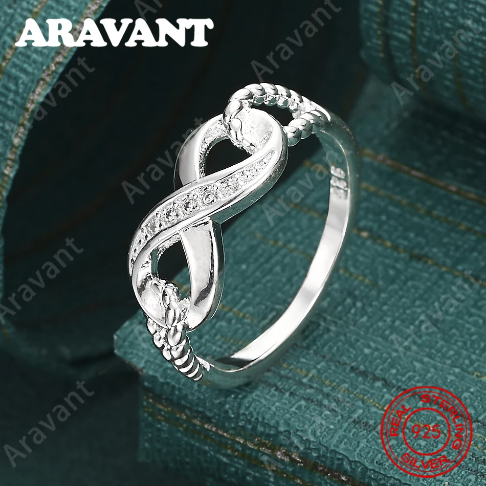 925 Sterling Silver Number 8 Hollowed-Out Zirconia Ring - A Unique Gift For Women, Versatile For Events And Jewelry