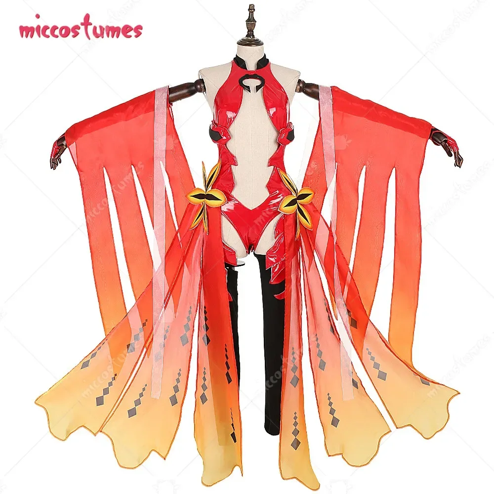 Miccostumes Women's Cosplay Costume Goldfish Outfits Cutout Bodysuit with Gloves