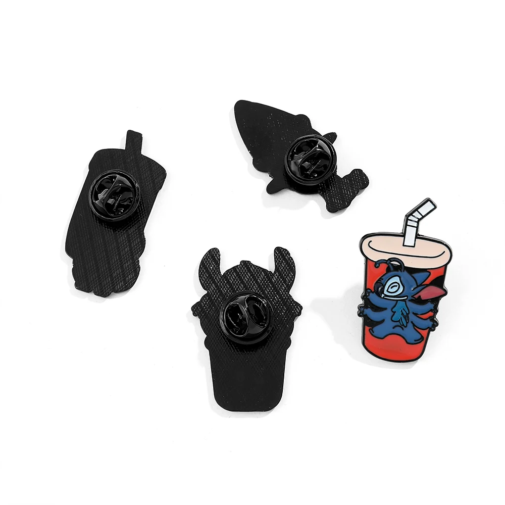 4 Pcs Lilo&Stitch Brooch Cute Stitch Enamel Pins Metal Badge Accessories Backpack Clothing Jewelry Gift for Friend