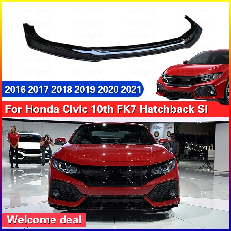 

Front Lip Spoiler Bumper Blade Protector for Honda Civic 10th FK7 Hatchback SI 2&4 Door 2016-2021 GR Spoiler Diffuser Body Kit